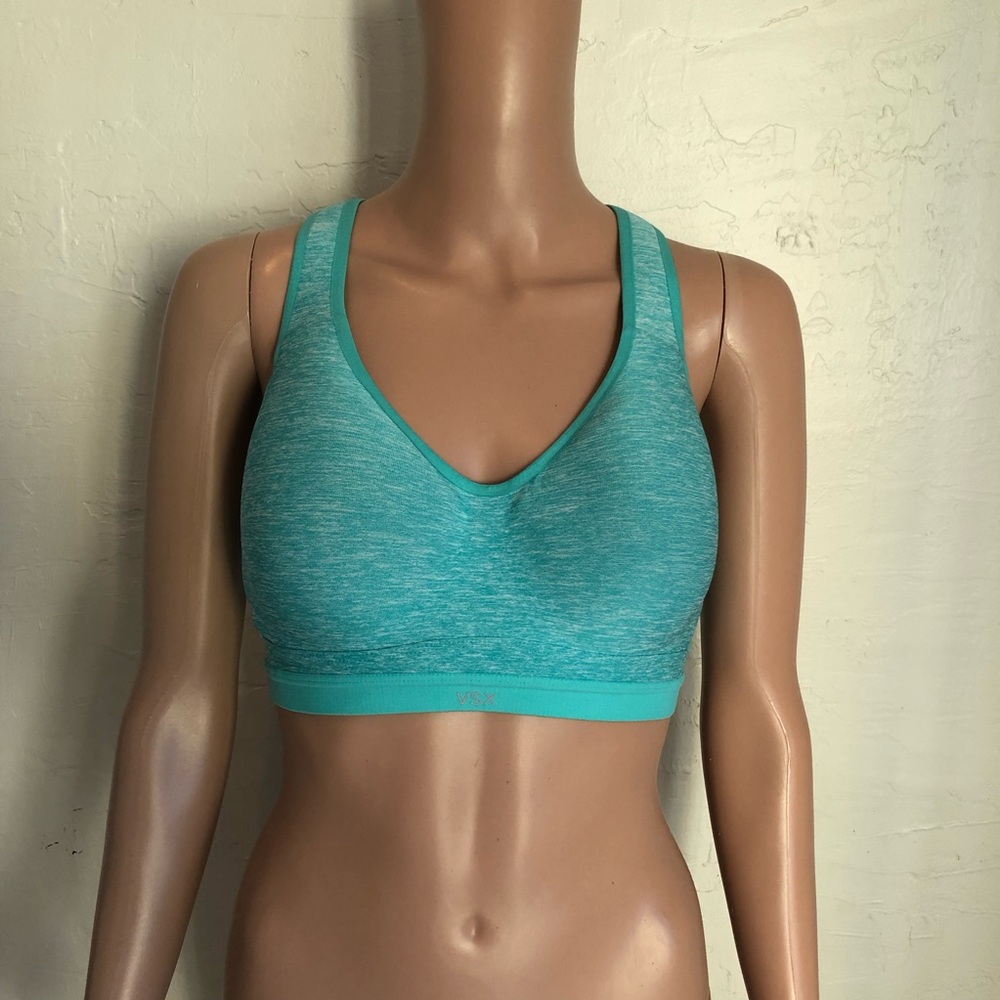 Victoria Secret VSX Sport Racer-Back Push-Up Bra Teal Blue Women’s Size 34D
